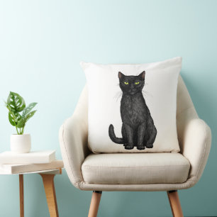 Coussin chat noir