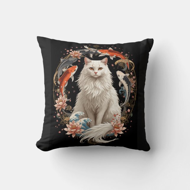 Coussin Chat Noir Céleste (Recto)