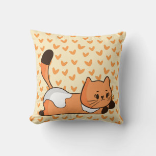 Coussin Chat orange