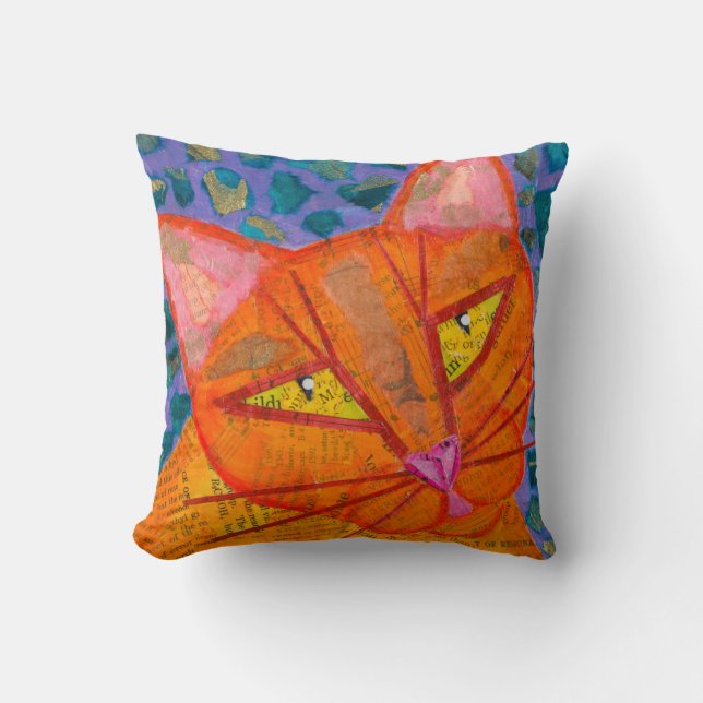 Coussin Chat orange (Recto)