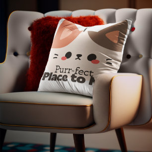 Coussin Chat personnalisable Endroit Parfait pour Faire la