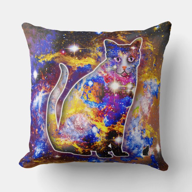 Coussin Chat Psi Cosmique (Recto)