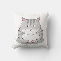 Chat Rond Sourire Par Défaut Avec Motif au Dos