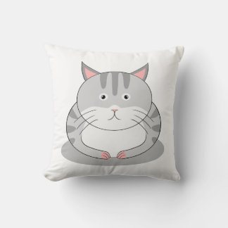 Coussin Chat Rond Sourire Par Défaut Avec Motif au Dos