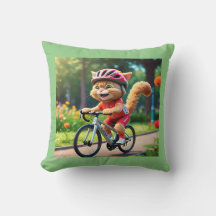 Chat sportif cool à vélo
