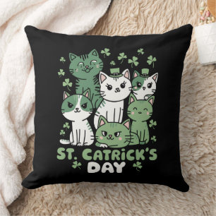 Coussin Chat St Patrick's Day Drôle Catrick's Day