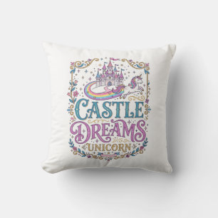 Coussin Château de licorne Rêves Licorne Fond blanc Pri