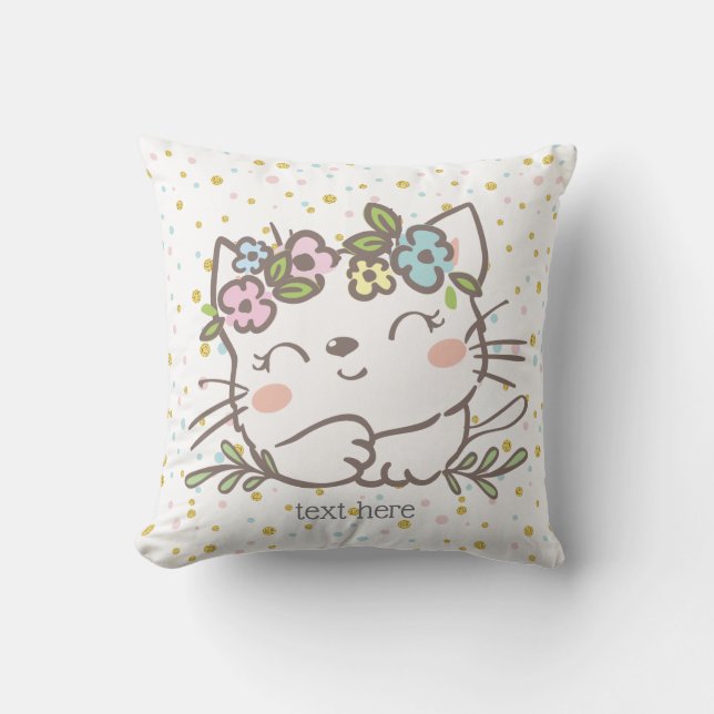 Coussin chaton blanc, chaton, animaux (Recto)