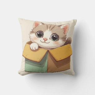 Coussin Chaton de dessin animé adorable avec de grands yeu