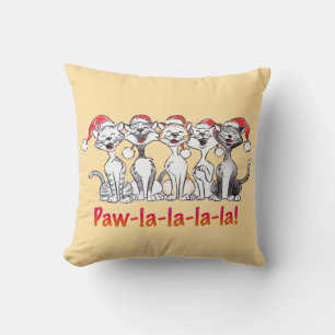 Coussin Chats de Noël chantants avec des chapeaux de Père 