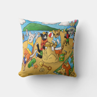 Coussin Chats de plage d'été