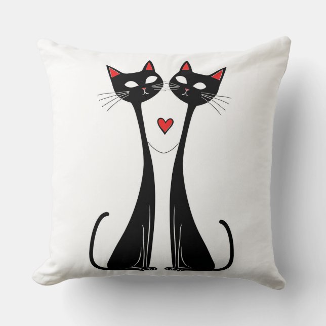 Coussin Chats en amour (Recto)