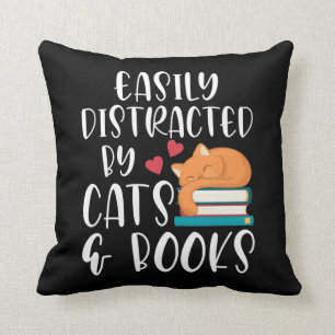 Coussin Chats et livres Vin-chaton accro à l'alcool