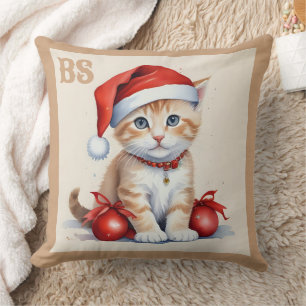Coussin Chats Festifs en costumes de Noël - Vibes de Noël