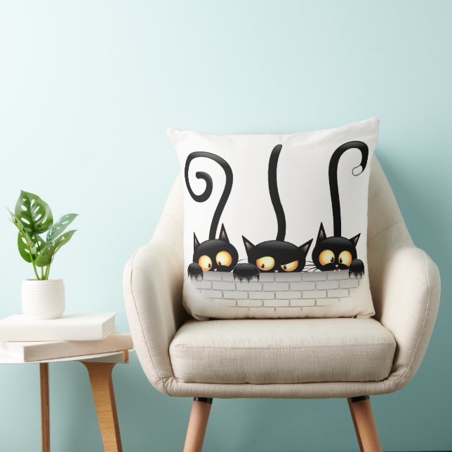 Coussin Chats Naughty, Playful et drôle de personnages (Chaise)