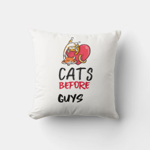Coussin Chats Rétro Avant Les Gars Drôle Citation De Chat