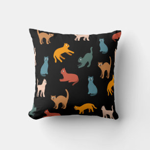 Coussin Chats sur le noir