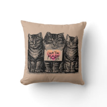 Chats vintages "amour vous plus" de carreau