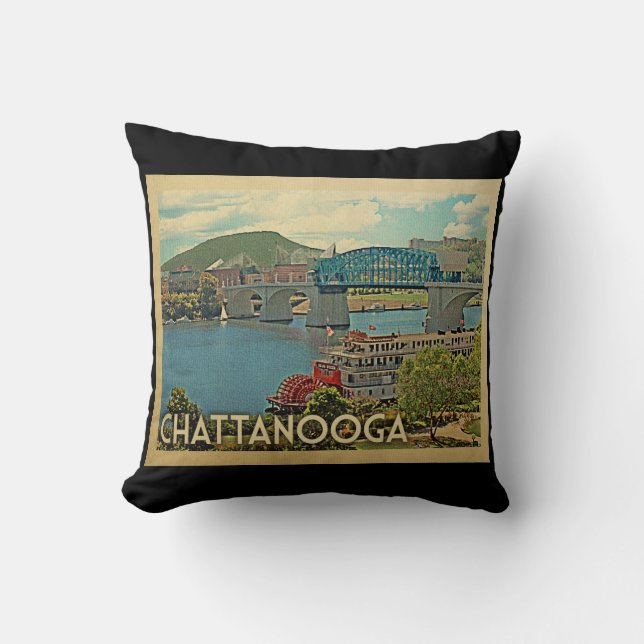 Coussin Chattanooga Tennessee Vintage voyage (Recto)