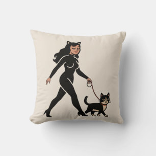 Coussin Chatte Mignonne Chat Tuxedo   Maman Chat Graphique