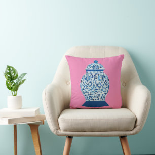 Coussin Chaud Rose Chinoiserie Ginger Jar Jars Jouer Oreil