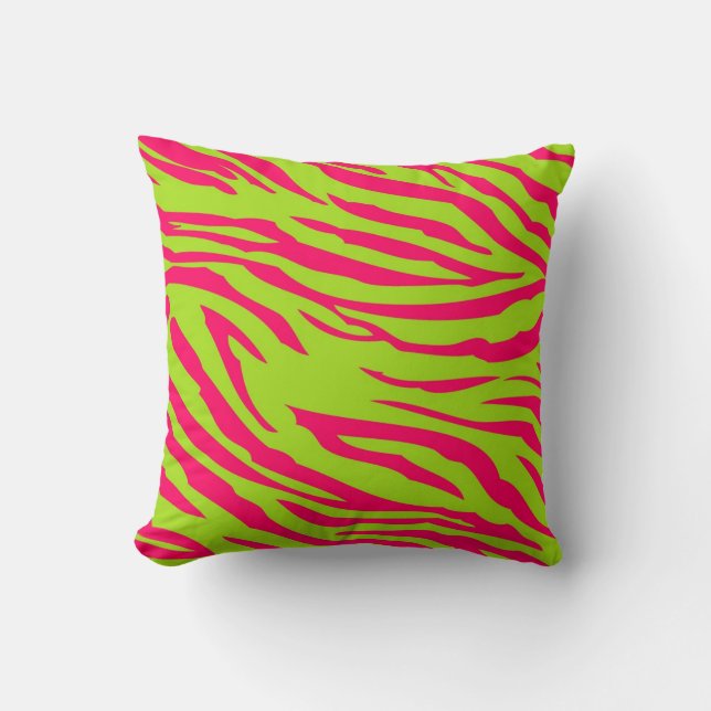 Coussin Chaud rose Lime Zebra Imprimer Canapé Lance Oreill (Recto)