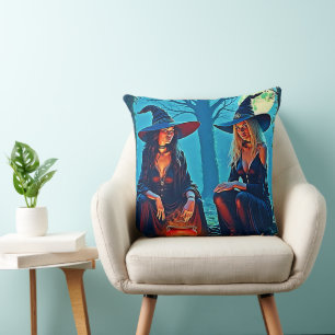 Coussin Chaudière ensorcelée des sorcières mystiques