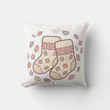 Coussin Chaussettes Tricotées Mignonnes d'Automne