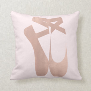 Coussin Chaussons de ballet roses danseuse rose gold chamb