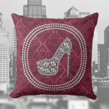 Chaussure Glam Diamond Stiletto Sur Damask Bourgog