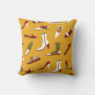 Coussin Chaussures Doodle : Tiré À La Main Sans Couture.