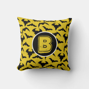 Coussin Chauves-souris jaunes et noires Halloween
