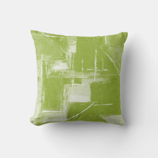 Coussin Chaux Abstraite moderne vert & blanc
