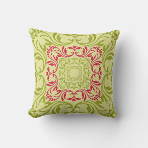 Coussin Chaux et rose Vintage motif floral Damask