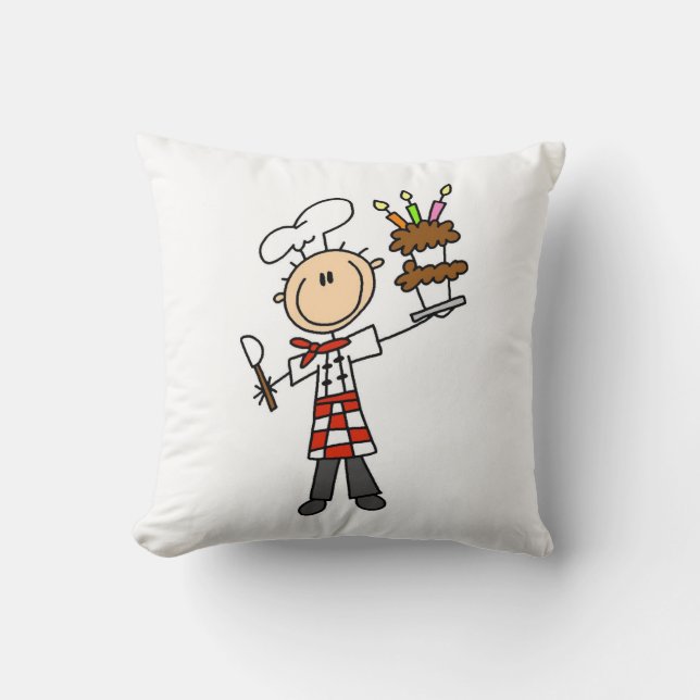 Coussin Chef avec le gâteau d'anniversaire (Recto)