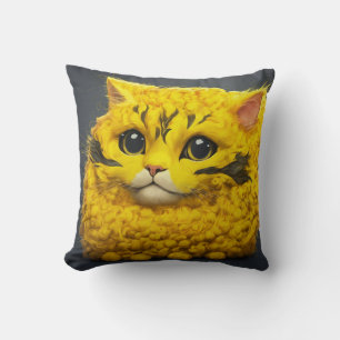 Coussin "Chef-d'oeuvre du chat jaune en forme de fleur -