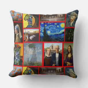 Coussin Chefs-d'œuvre d'art, Rouge