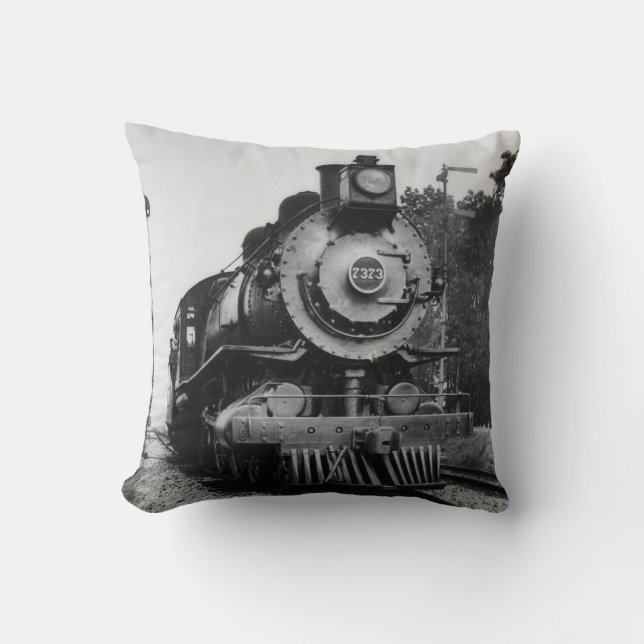 Coussin Chemin de fer locomotif vintage de la machine à (Recto)