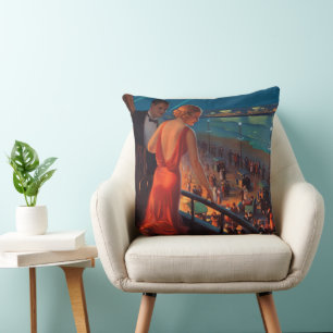 Coussin CHEMIN DE FER vintage PENNSYLVANIA