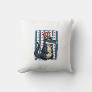 Coussin Chemise à motif de gravure vintage d'alligator pat