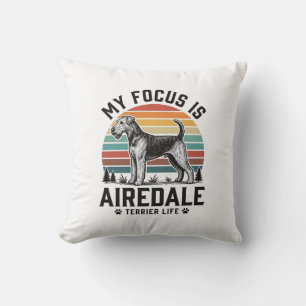 Coussin Chemise Airedale Terrier Amateur de Chien Vintage