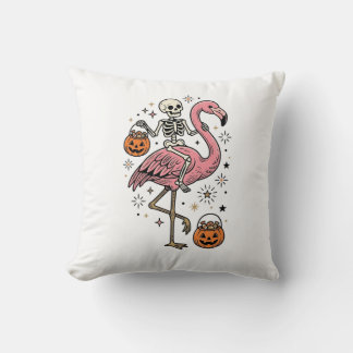 Coussin Chemise de bonbons d'Halloween de flamant rose che