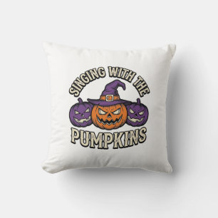 Coussin Chemise de chants de citrouille Halloween vintage