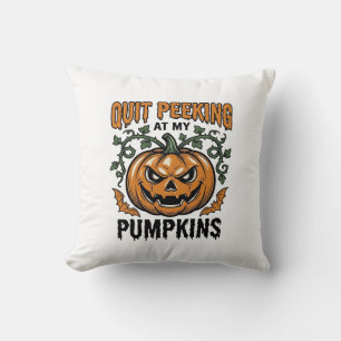 Coussin Chemise de citrouille d'Halloween Gravure vintage 