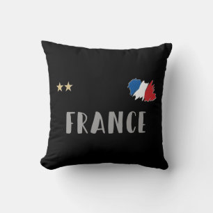 Coussin Chemise de fan de football de France Drapeau Franç