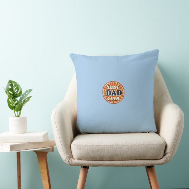 Coussin Chemise de Fête du Père Heureux - Insigne Rétro (Chaise)