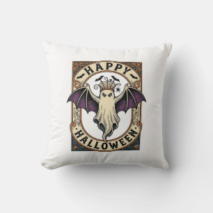Coussin Chemise de gravure vintage de chauve-souris fantôm