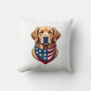 Coussin Chemise de gravure vintage Retriever doré patrioti