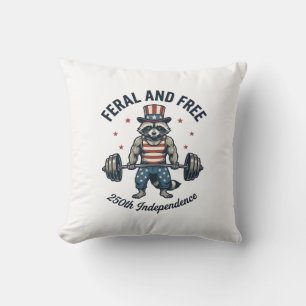 Coussin Chemise de levage de raton laveur patriotique sauv