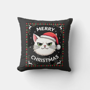 Coussin Chemise de Noël laide Smudge Cat (1)